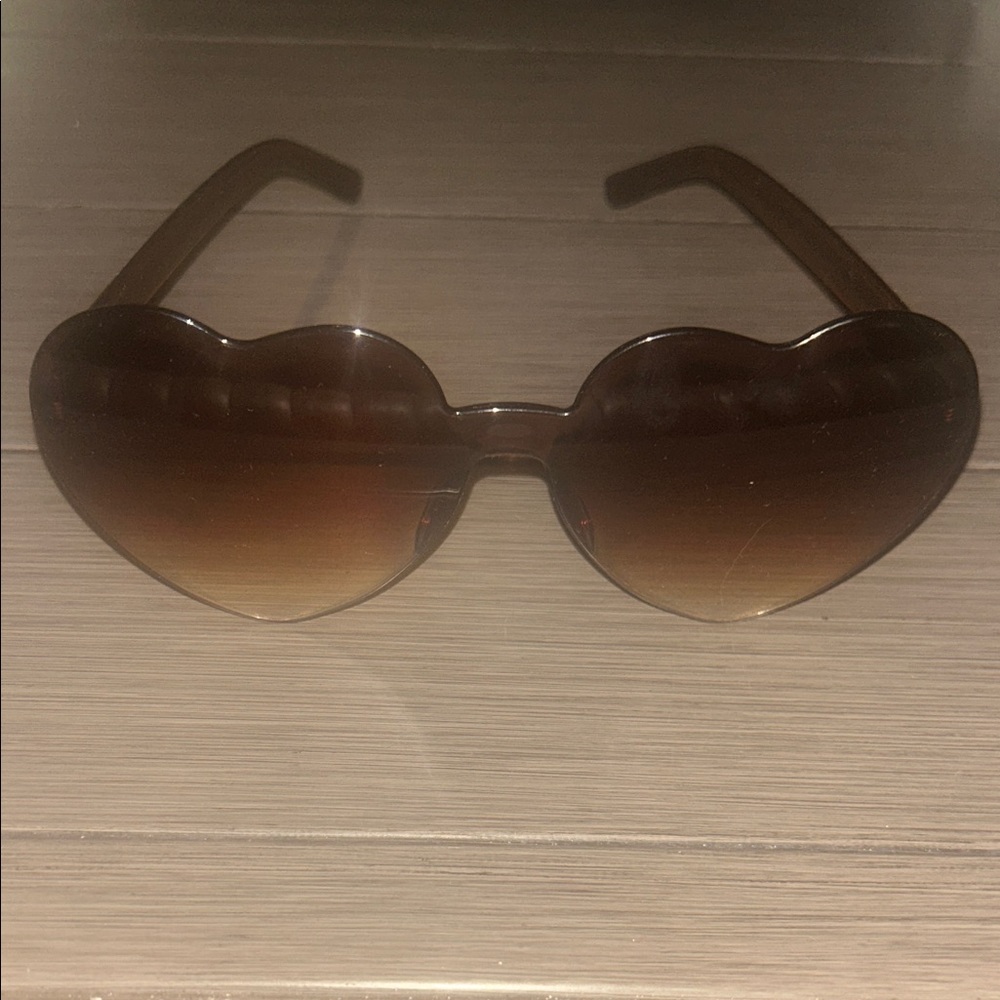 Heart-Shaped Brown Sunglasses